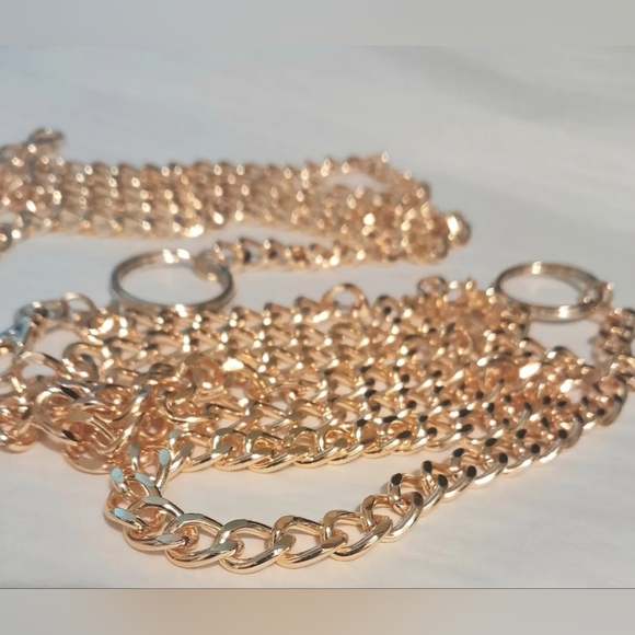 2 Long Metal Keychain Latch Orange Gold Color Wallet Chains - Picture 2 of 5